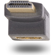 Startech .com Down Angle HDMI 2.0 Adapter, 90-Degree HDMI Port Saver, M/F - High Speed - HDMI-Adapter - HDMI mannlich zu HDMI weiblich nach oben angewinkelt - Schwarz - Support von 4K 60 Hz, bi-direktional, Passiv