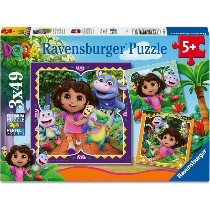 Ravensburger Puzzle dla dzieci 2D: Dora 3x49el