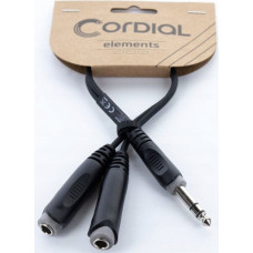 Cordial EY 0.3 VKK, 6.35mm, Male, 2 x 6.35mm, Female, 0.3 m, Black