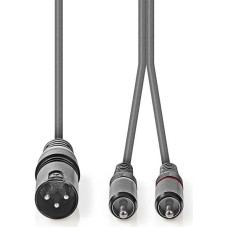 Nedis Kabelis Nedis XLR M - 2x RCA M 1.5m 5412810295753 COTH15200GY15 (5412810295753)