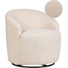 Beliani Fotel obrotowy DAVIK Boucle Beżowy