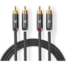Nedis Kabelis Nedis 2x RCA - 2x RCA 1m 5412810318735 CATB24200GY10 (5412810318735)