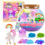 Leantoys Zestaw Kreatywny DIY Terrarium z Kolorowym Jednorożcem Lampka LED Pilot