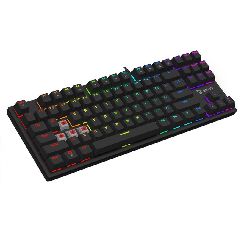 Savio Tempest x2 RGB mehāniskā tastatūra, Outemu RED