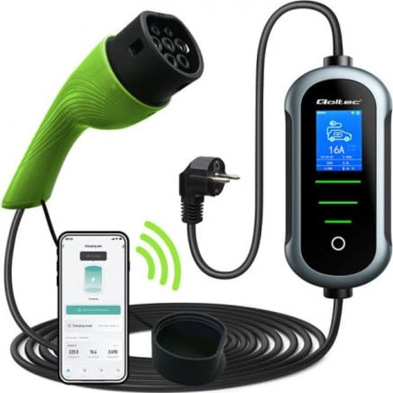 Qoltec EV electric car charger 2in1 3.5kW WiFi TUYA 5m