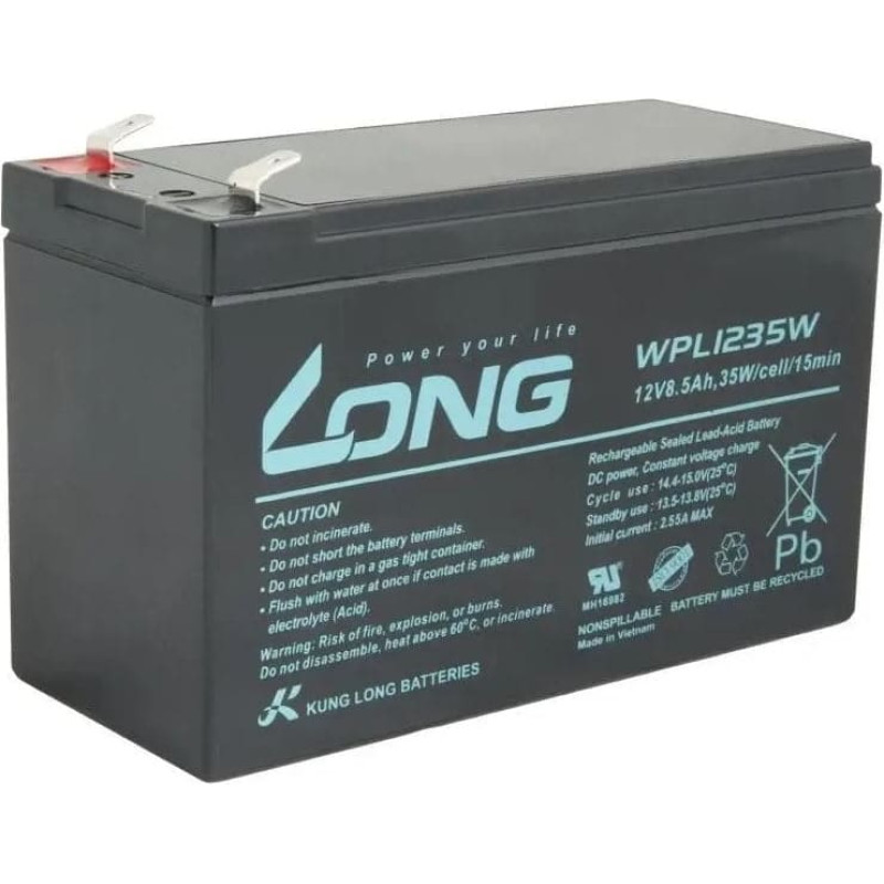 Noname LONG baterie 12V 8,5Ah F2 HighRate LongLife 9 let (WPL1235W)