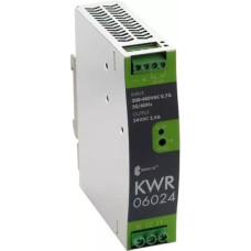 Silentiumpc Zasilacz impulsowy KWR 06024 230-400/ 24VDC 2,5A 60W na szynę DIN, Uzas: 180-550VAVAC, Ta70, 17000-1802