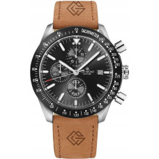 Giewont Zegarek Męski Giewont Chronograph Sapphire Brązowo Czarny GW8720-A1