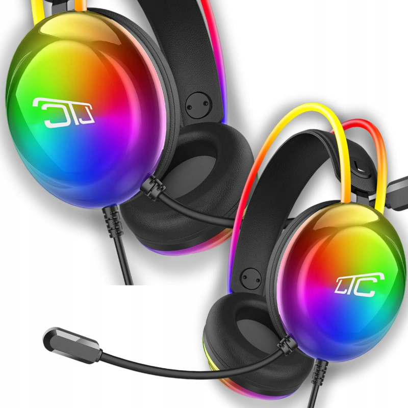 LTC Słuchawki gamingowe RGB z mikrofonem LTC