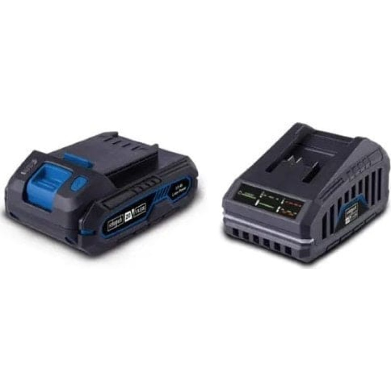 Scheppach Rinkinys SBSK2.0 akumuliatorius 2,0Ah Li-ion + 2,4A ładowania