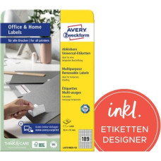Avery Zweckform Universal-Etiketten, 25,4 x 10 mm, weiß wiederablösbar, mit umlaufendem Rand, FSC zerzifiziert - 1 Stück (L4731REV-10)