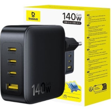 Baseus Ładowarka Baseus ładowarka ścienna EnerFill FH11 140W USB-A + 3xUSB-C QC PD3.1 czarny E0121J00 (6932172698812)