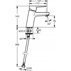 Oras Bateria umywalkowa Oras WASHBASIN MIXER 3810F-33 TWISTA BLAC MAT