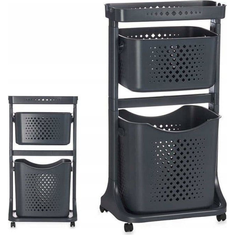 Kipit Plastikowy regał do garderoby z 2 koszami COMFY PLACES, 44 x 33 x 81 cm