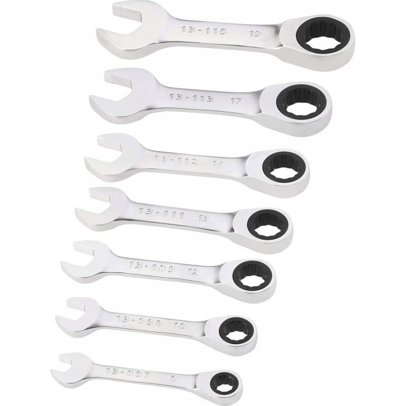 Stanley Klucze pł-ocz.z grzech.KRÓTKIE 8-19mm 7szt.