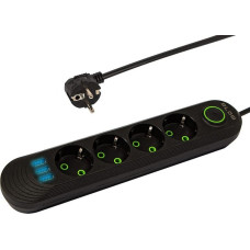 Blow 98-219# Przedłużacz sieciowy ps-420 4-gniazda 3xusb 2m czarny 2x1mm