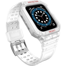 Hurtel Protect Strap Band opaska z etui do Watch 7 / 6 / 5 / 4 / 3 / 2 / SE (45 / 44 / 42mm) obudowa pancerny pokrowiec na zegarek biały