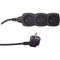 Emos Przedłużacz 3-gniazda z/u 1,5m /H05VV-F 3G1/ czarny PC0311