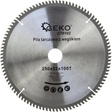 Geko Tarcza do aluminium z widią 250mmx100Tx32mm + zestaw redukcji (25)