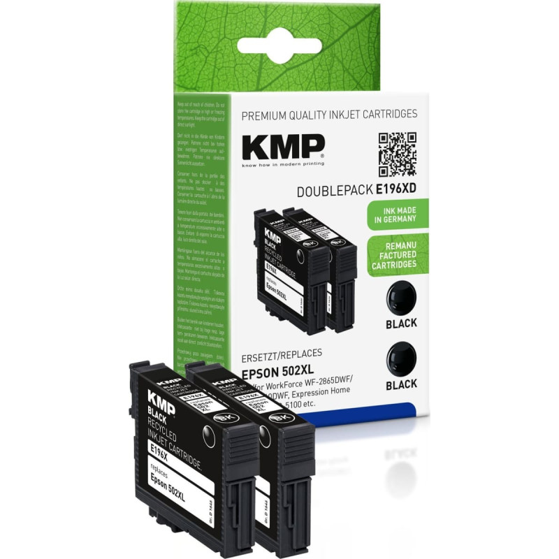 Kmp Printtechnik Ag KMP Patrone Epson Pro WF-2865DWF ers. 502XL T02W14 2 x black remanufactured