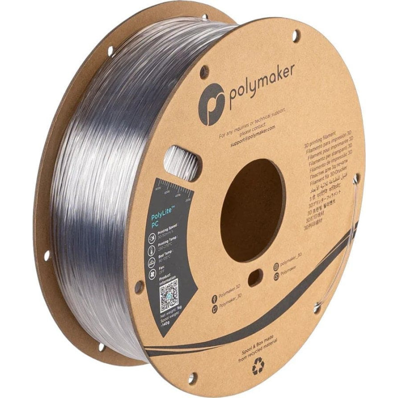 Poly Filament Polymaker PolyLite PC 1,75mm 1kg - Transparent}