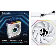 Lian Li UNI FAN TL Wireless LCD Lüfter, ARGB, PWM - 120 mm, weiß