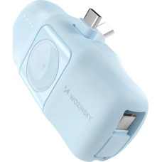 Wozinsky Mini powerbank Wozinsky WF16-YCS 5000mAh 15W USB-C z wbudowanym kablem USB-C i ładowarką do Apple Watch - niebieski