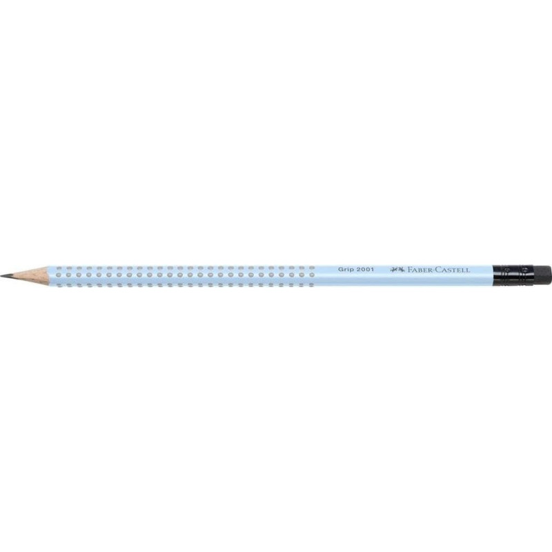 Faber-Castell Ołówek Grip 2001 B z gumką błękitny (12szt)