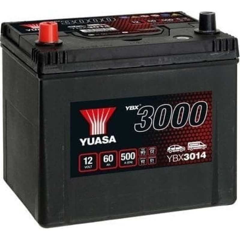 Michelin Akumulator YUASA 12V 60Ah/500A YBX3000 SMF (L+ standardowy) 232x173x225 B00 (rozruchowy)