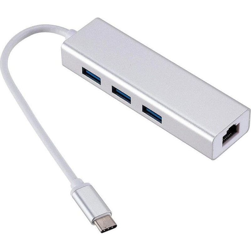 Roger AD15642 USB-C Hub - Splitter 3 x USB 3.0 / RJ45
