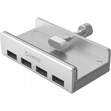 Orico HUB 4-portowy montowany na zacisk USB-A 3.0 - srebrny