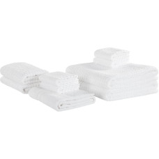 Beliani Komplet 9 ręczników bawełniany biały ATAI