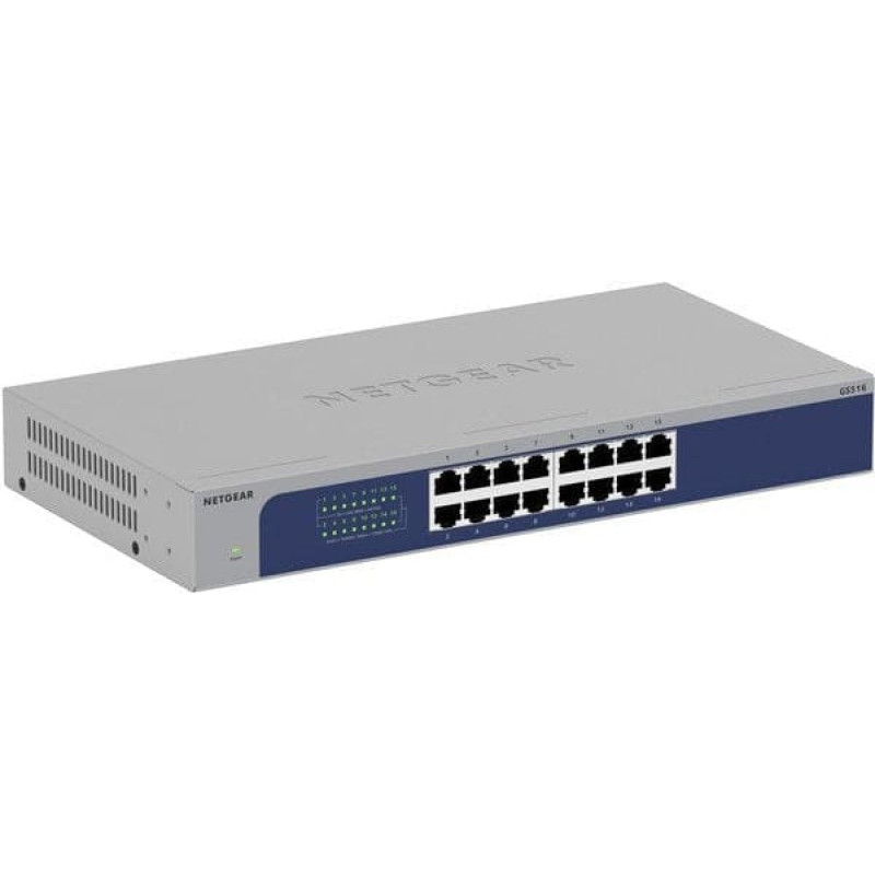 Netgear GS516 - V3 - Switch - unmanaged - 16 x 10/100/1000 - Desktop, an Rack montierbar
