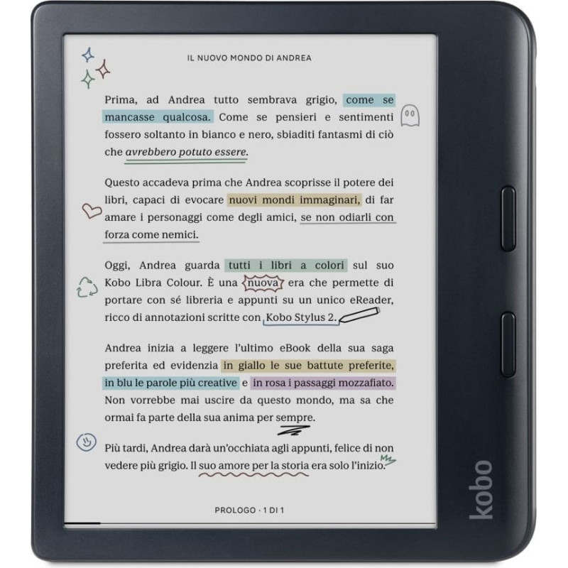Kobo eBook-Reader eBookReader Libra Colour black Schwarz Bundle incl Stylus 2 (N428-KU-BK-K-BU) (N428KUBKKBU)