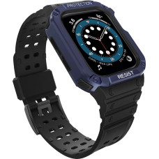 Hurtel Protect Strap Band opaska z etui do Watch 7 / 6 / 5 / 4 / 3 / 2 / SE (45 / 44 / 42mm) obudowa pancerny pokrowiec na zegarek czarny