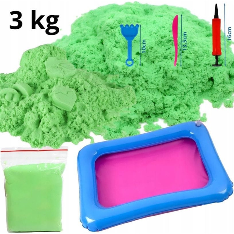 Noname Piasek kinetyczny z foremkami 3 kg zielony
