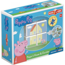 Trefl GEOMAG MagiCube Świnka Peppa / Peppa Pig - Dom i ogród - klocki magnetyczne 4el. G050