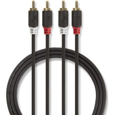 Nedis Audio Cable 2x  RCA -> 2 x RCA 5m Black