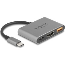 Delock USB Type-C Adapter zu HDMI 4K 30 Hz mit USB Typ-A und USB Type-C PD 2.0 90 W