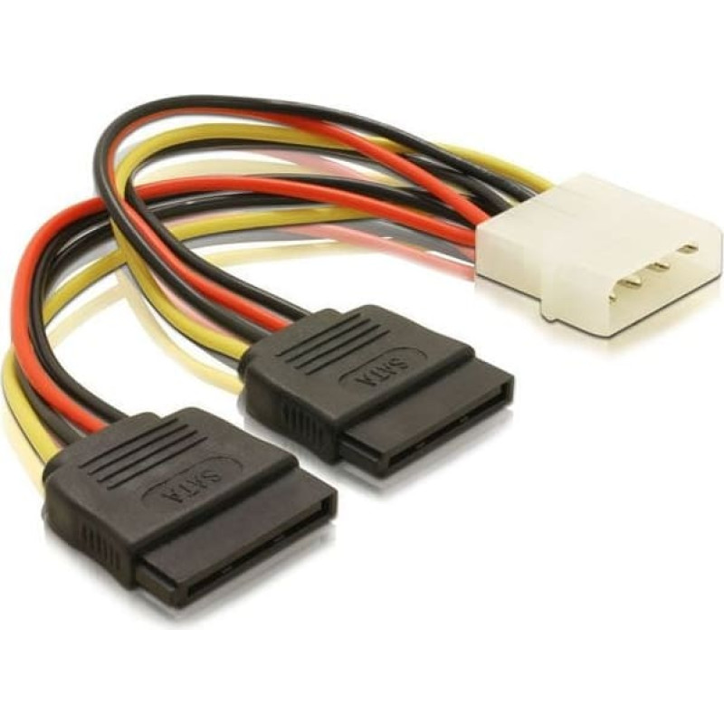 Qoltec Molex - SATA x2, 0.2m, Wielokolorowy (27618)