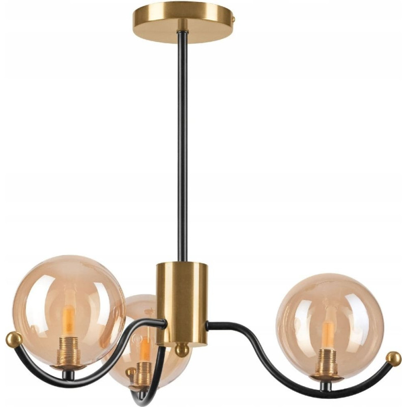 Lamkur Georgia 49274 lampa wisząca zwis 3x5W G9 złota/czarna
