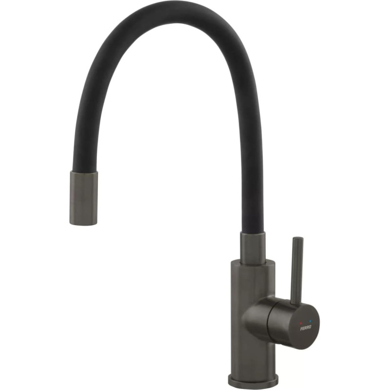 Euroliux BZA4BSSGM / FERRO / ZUMBA / BAT.ZLEW. INOX- GUN METAL  ELAST. CZARNA WYLEWKA /