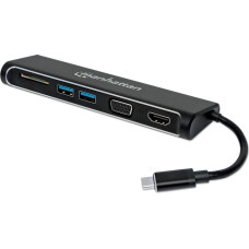 Manhattan Stacja/replikator Manhattan Manhattan Konverter USB 3.1 Typ C auf HDMI/VGA 4-in-1