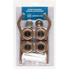 Noname 878-200-19 / KFA / AKCESORIA DO GRZEJNIKÓW / KOMPLET KORKÓW I HAKÓW GRZEJNIKOWYCH W KOLORZE MIEDZIANYM /