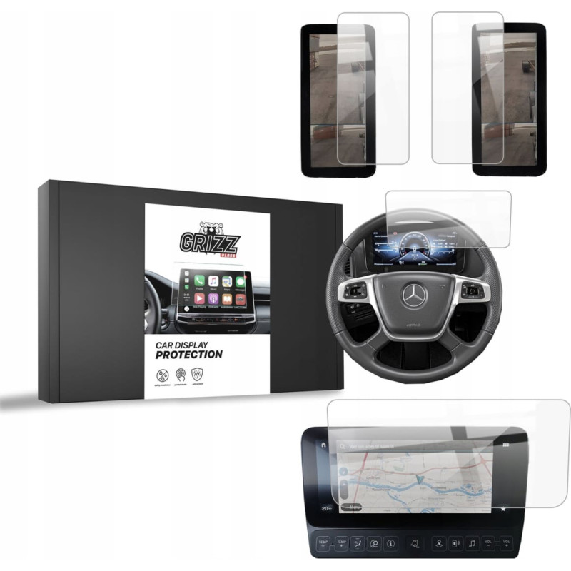 Grizzglass Folia ceramiczna GrizzGlass CarDisplay Protection do Mercedes Actros 2019-2024 [4w1]