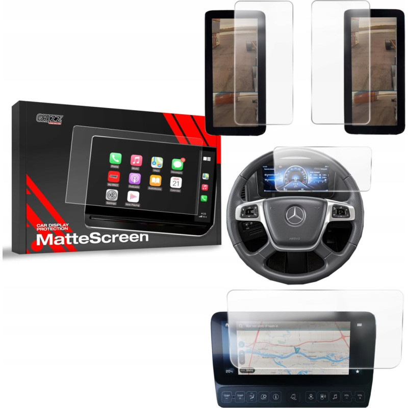 Grizzglass Folia matowa GrizzGlass CarDisplay Protection do Mercedes Actros F 2021-2024 [4w1]