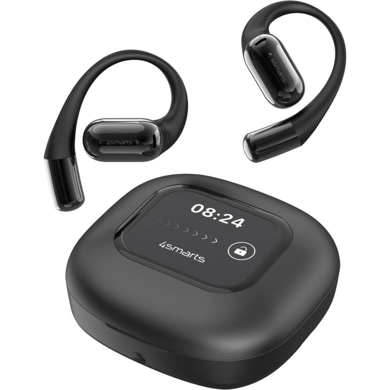 4Smarts Open-Ear Bluetooth Kopfhörer SkyBuds AI Screen,schwarz