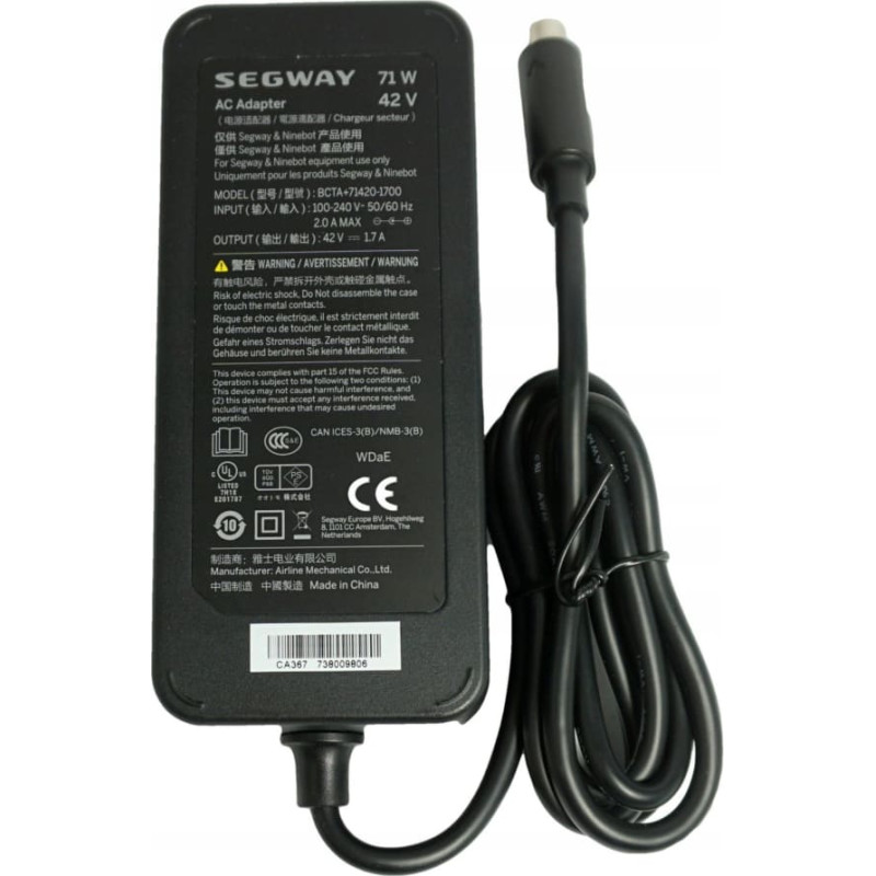 Segway Ninebot by Segway 36V Kickscooter charger