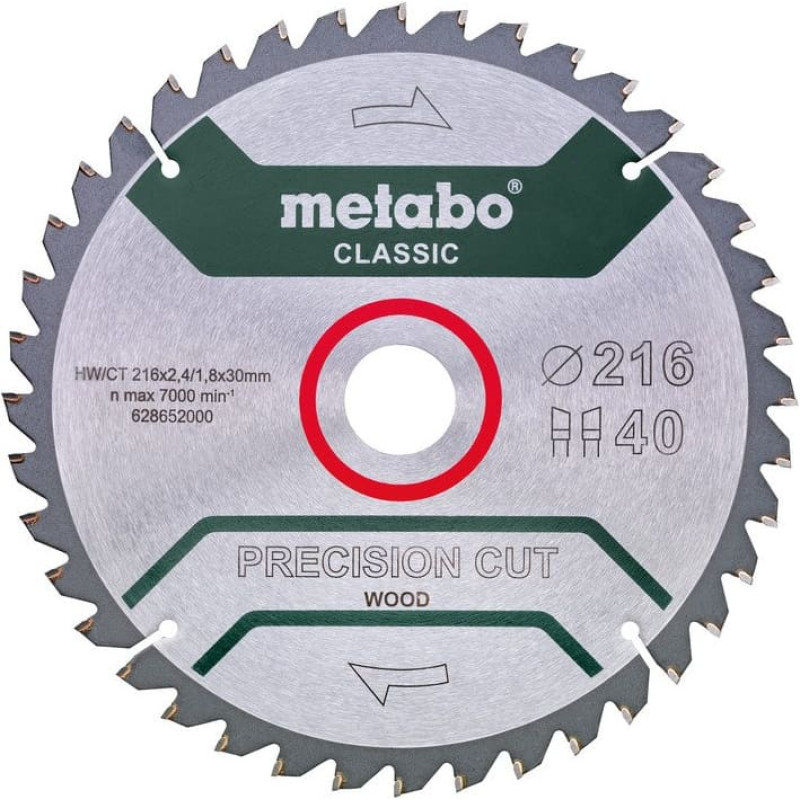Metabo PIŁA TARCZOWA PRECISION CUT WOOD 216*30MM 40WZ