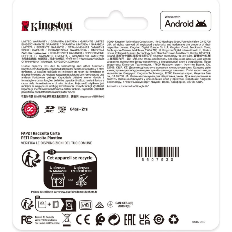 Kingston Karta pamięci microSD 128GB Canvas Select+ G3 150MB/s